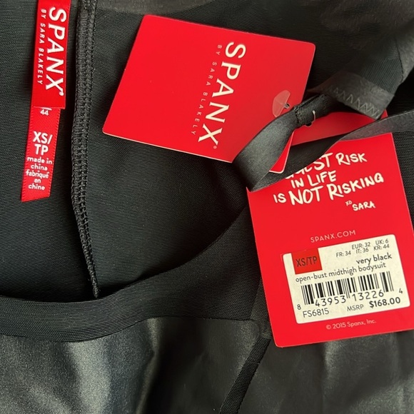 Spanx Haute Contour Open-Bust Mid-Thigh Bodysuit Very Black NWT - Picture 9 of 9